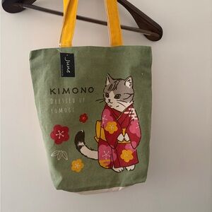 Japanese Cat Print Tote Bag